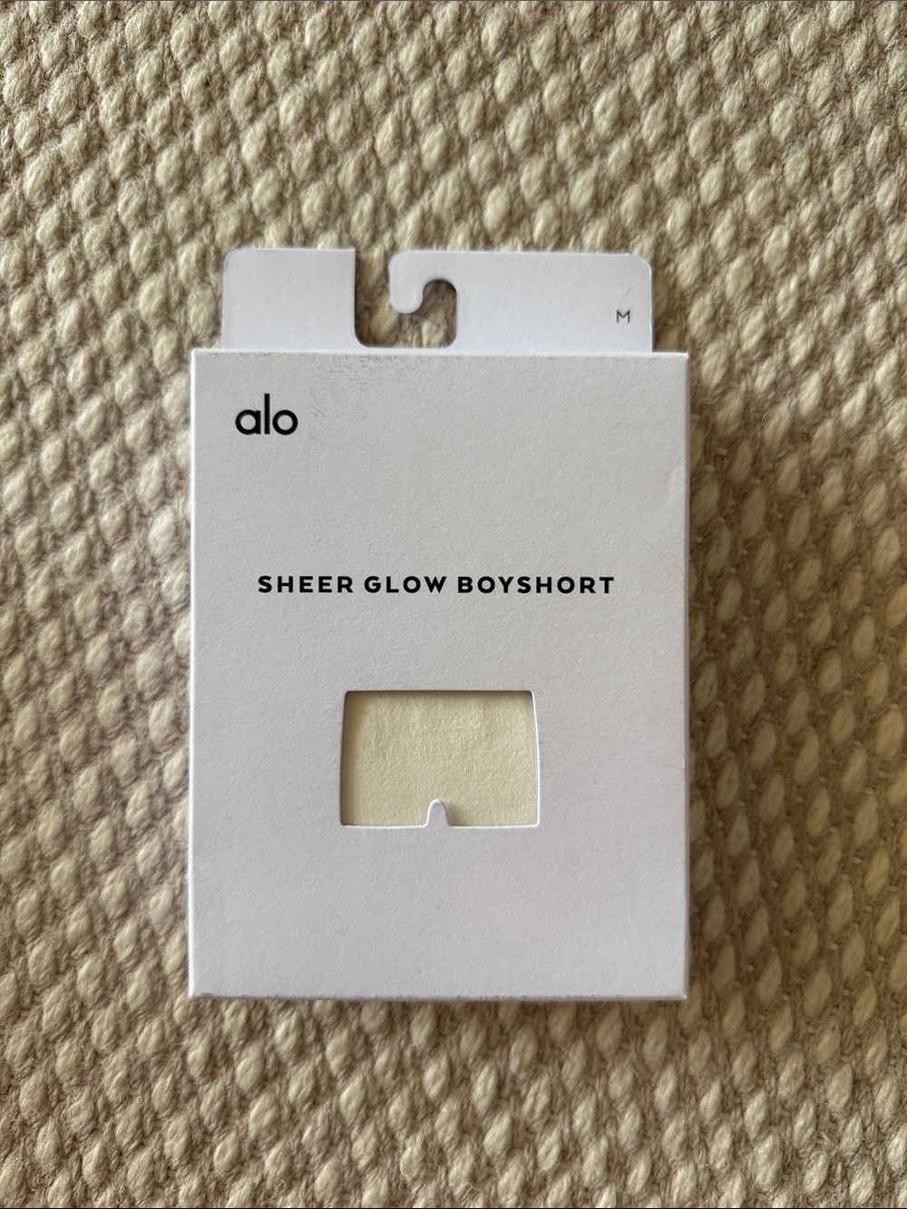 NEW Alo Sheer Glow Boyshort Ivory